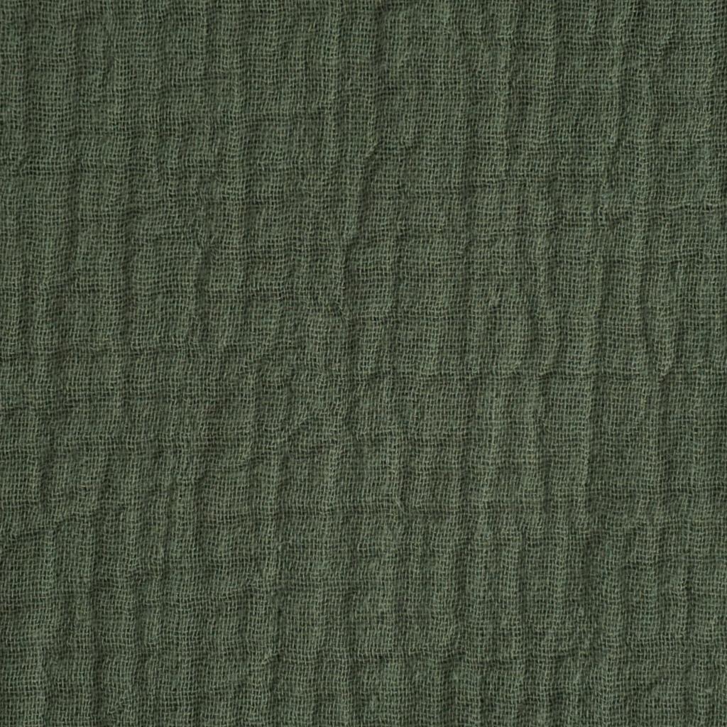Musselin Double Gauze uni khaki olivgrün